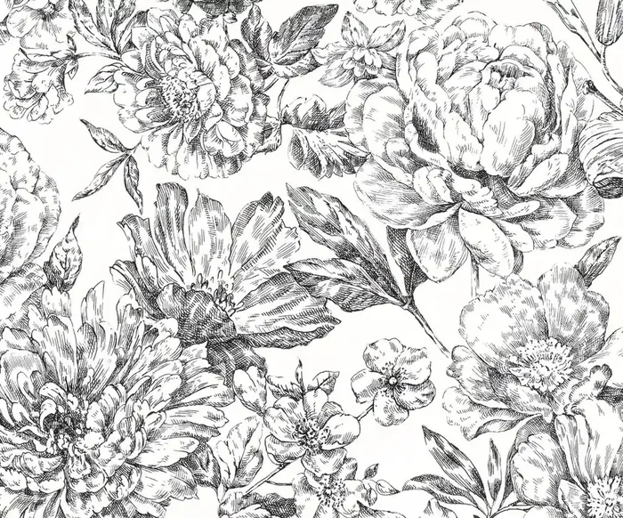 fotomural flores blanco y negro de Komar – 611630