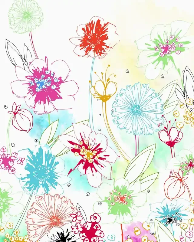 fotomural flores lúdicas multi color de Komar – 611628