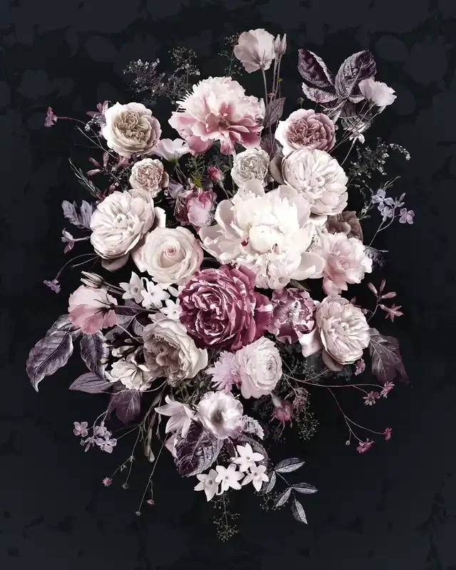 fotomural flores rosa y negro de Komar – 611620