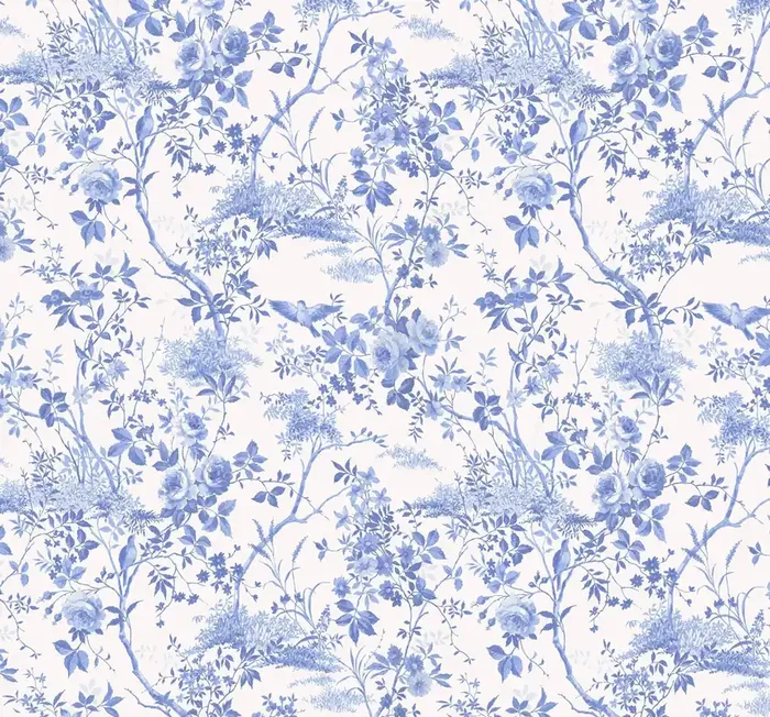 fotomural flores y pájaros azul de Sanders & Sanders – 612444