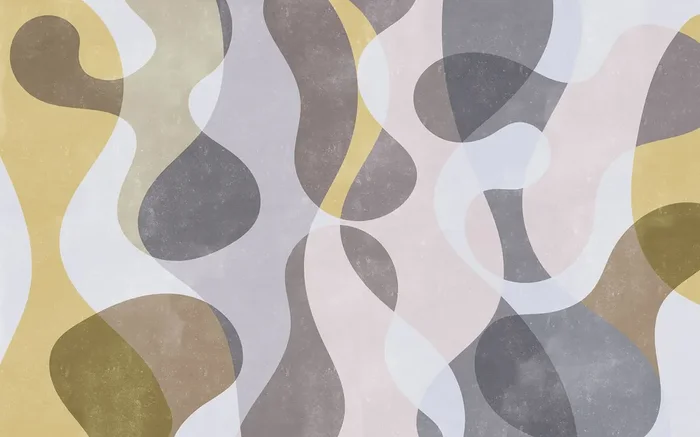 fotomural forma gráfica gris y amarillo de Komar – 612926