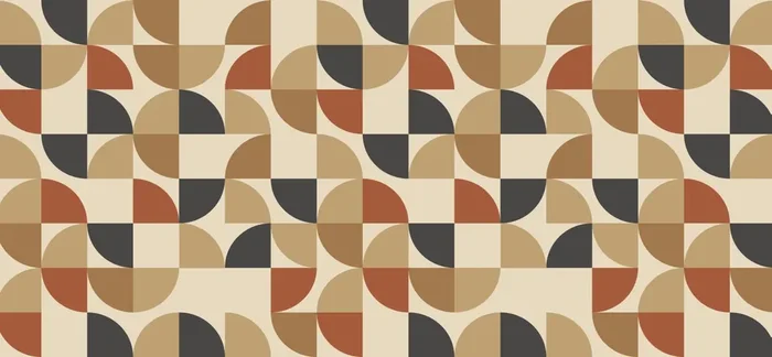 fotomural formas geométricas beige, rojo barro cocido y gris carbón de ESTAhome – 159403
