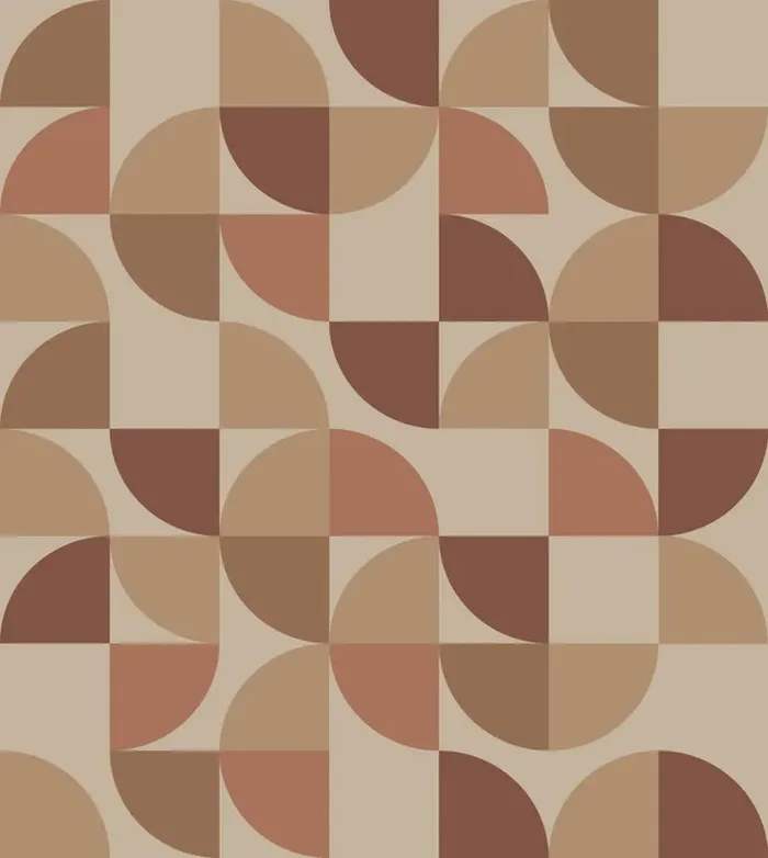 fotomural formas geométricas beige, rosa y rojo oscuro de ESTAhome – 159390