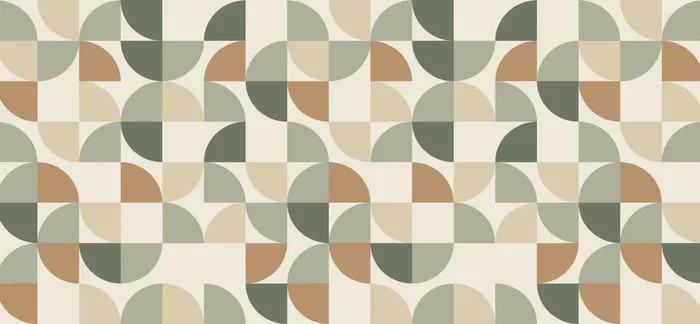 fotomural formas geométricas gris, beige y verde de ESTAhome – 159402