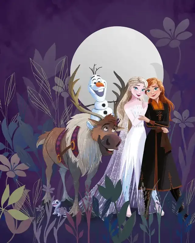 fotomural Frozen caminata de luna llena morado de Disney – 612769