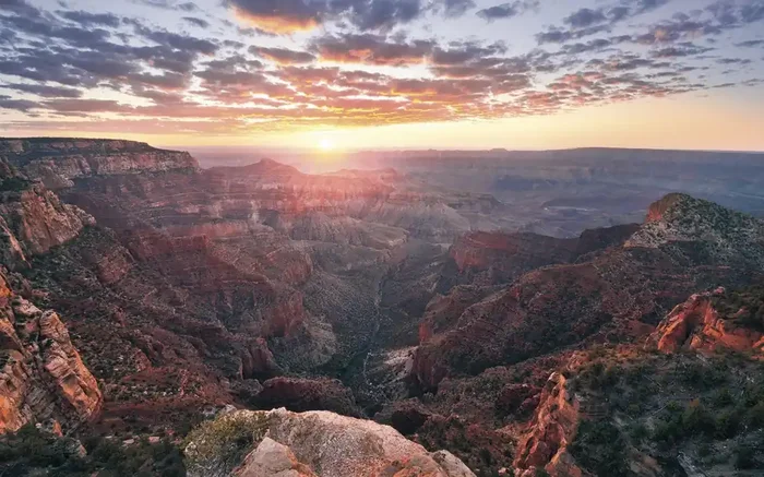 fotomural Grand Canyon marrón y rojo atardecer de Sanders & Sanders – 612559