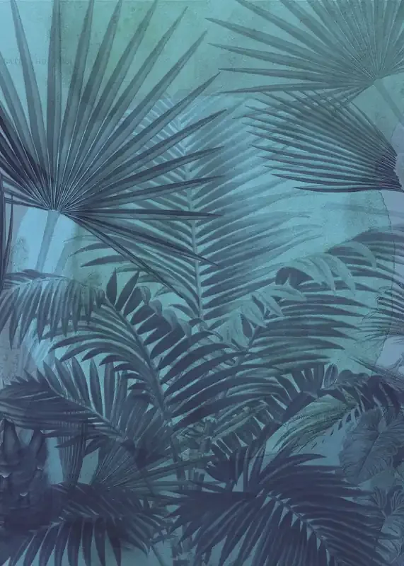 fotomural hojas de palmera azul de Sanders & Sanders – 611969