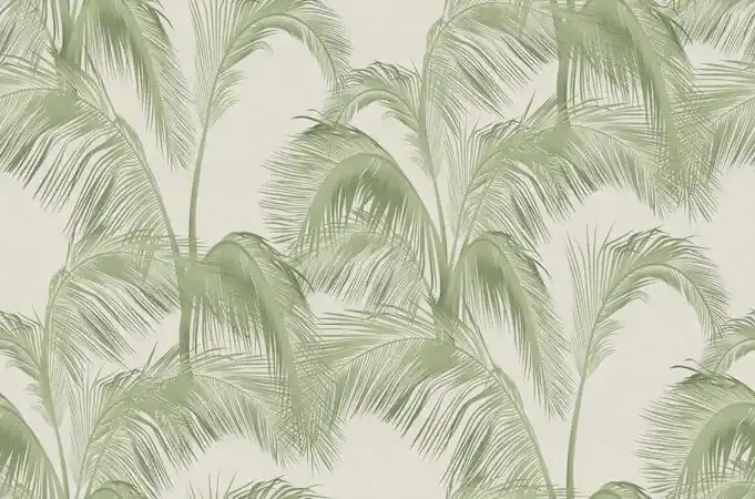 fotomural hojas de palmera beige y verde de Sanders & Sanders – 640914