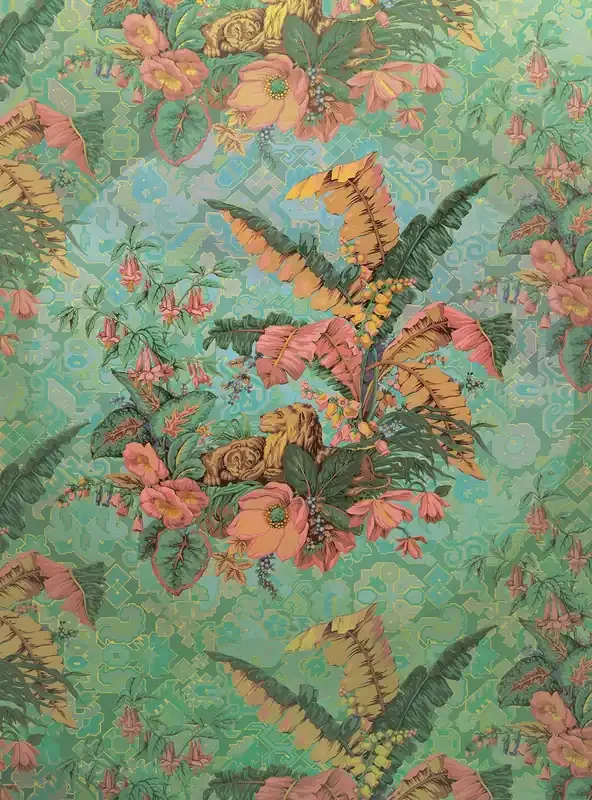 fotomural hojas verde y rosa de Sanders & Sanders – 611830
