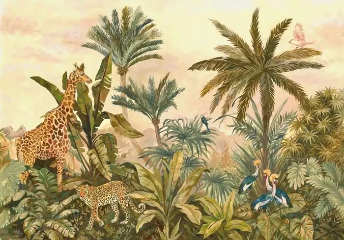 fotomural jungla con animales verde de Komar – 610862