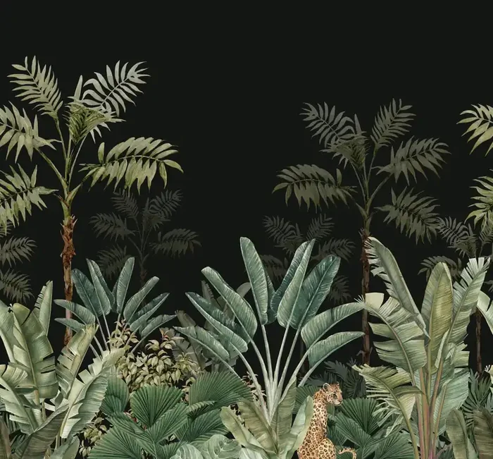 fotomural jungla negro y verde grisáceo de ESTAhome – 158950