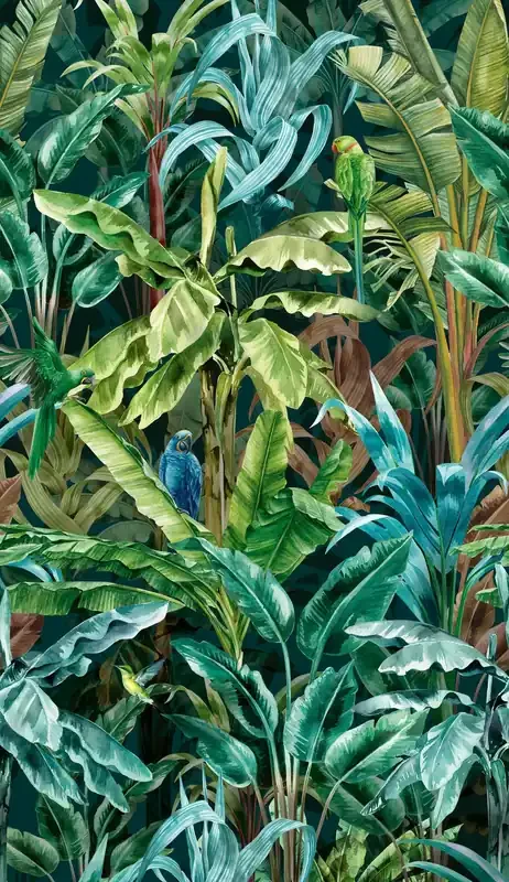 fotomural jungla verde, azul y marrón de Livingwalls – AS-391861
