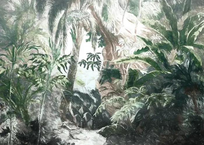 fotomural jungla verde y gris de Komar – 610014