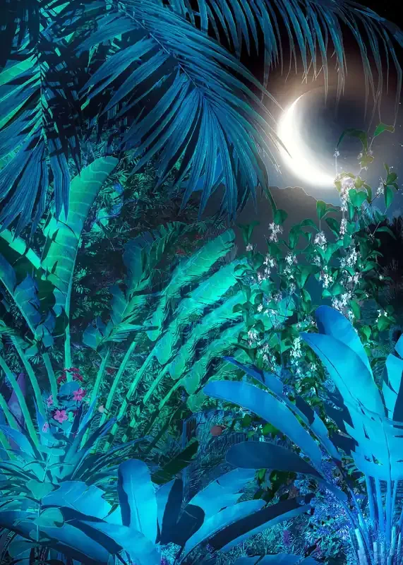 fotomural la jungla en la noche azul de Sanders & Sanders – 611837