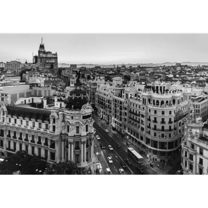 Fotomural Madrid FCI006, 100cm. x 67cm., Vinilo Autoadhesivo Mate, Blanco y Negro, Original, 0x0x0x0 cm.