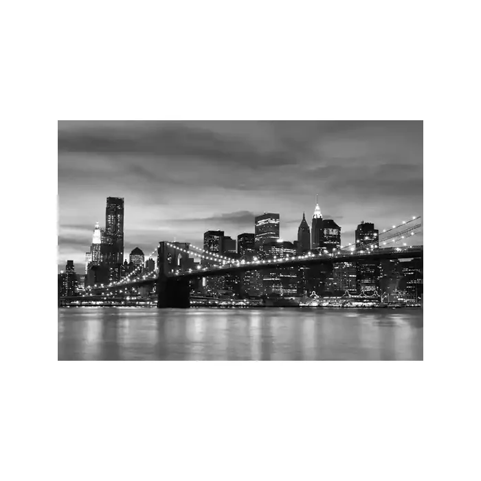 Fotomural Manhattan FLF016, 160cm. x 107.2cm., Vinilo Autoadhesivo Mate, Blanco y Negro, Invertir, 0x0x0x0 cm.