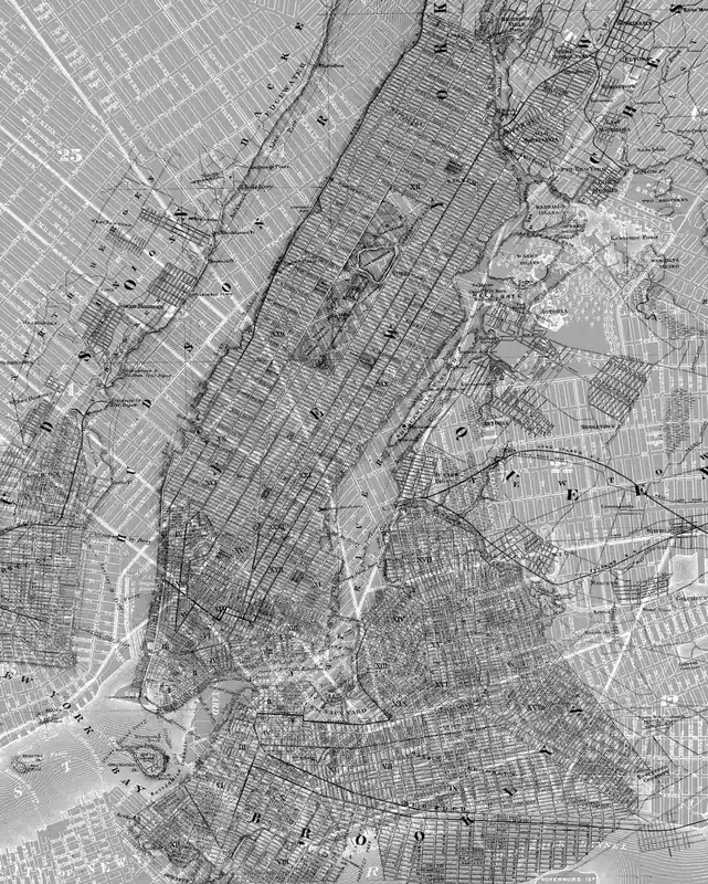fotomural mapa de nueva york gris de Sanders & Sanders – 612360