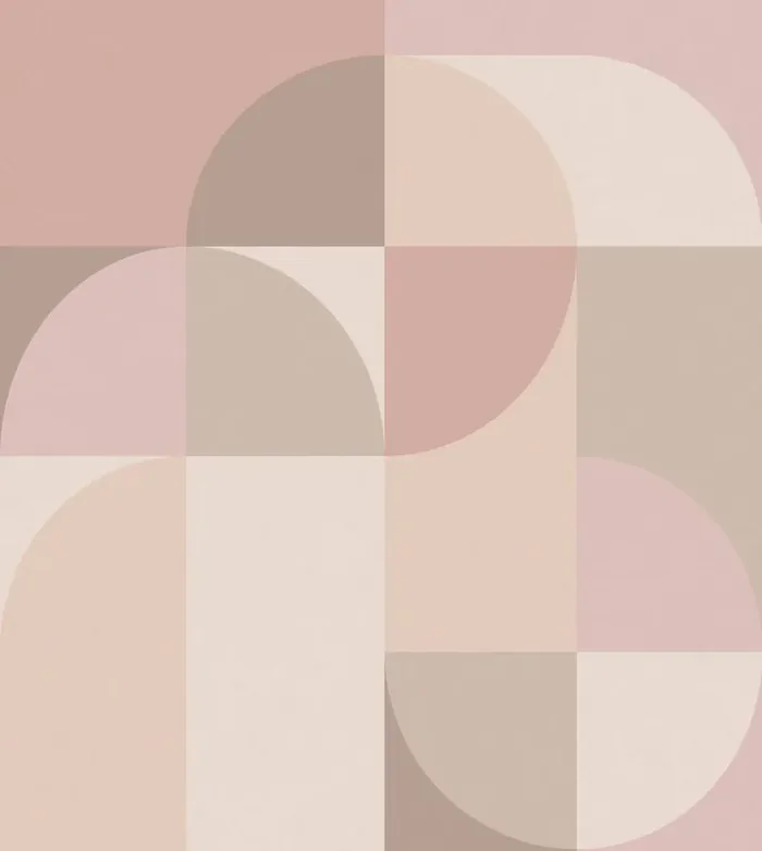 fotomural motivo geométrico en estilo Bauhaus beige y rosa de Origin Wallcoverings – 357321