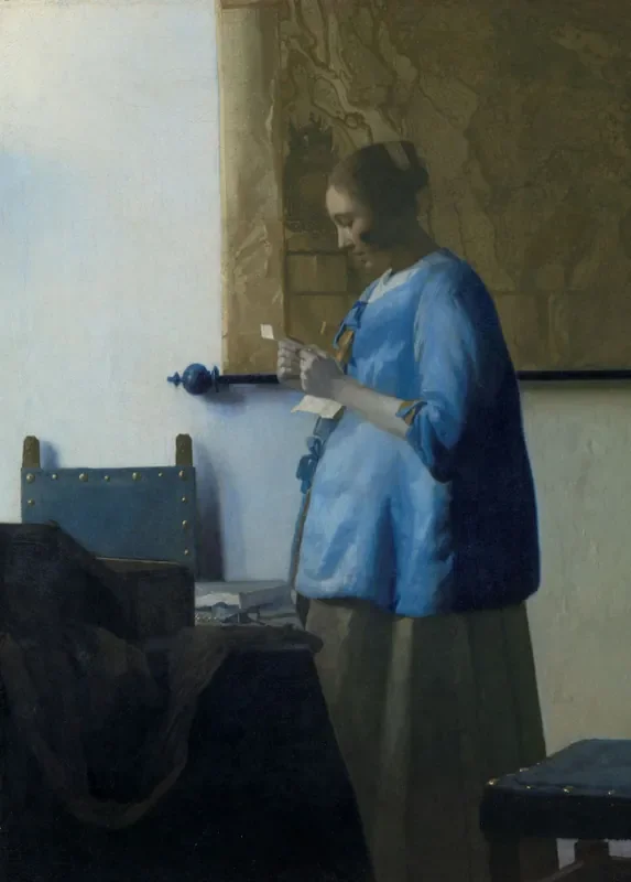 fotomural Mujer Leyendo una Carta de Johannes Vermeer azul de Sanders & Sanders – 950066