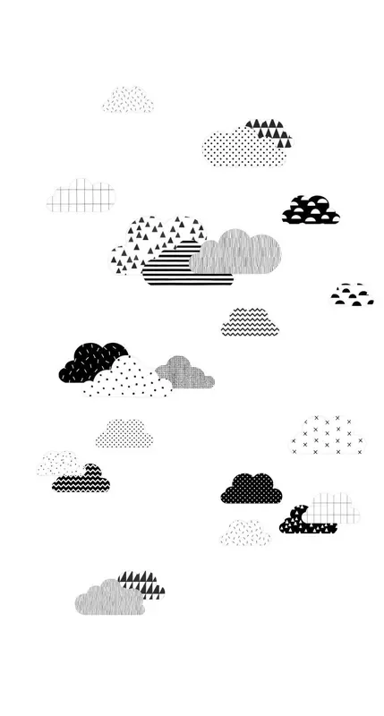 fotomural nubes blanco y negro de ESTAhome – 158922