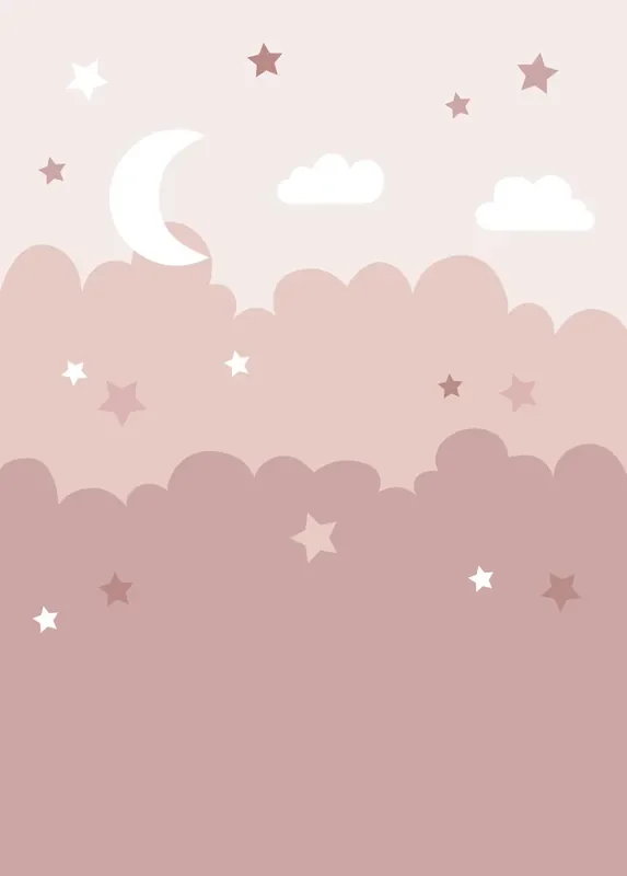 fotomural nubes y estrellas rosa de ESTAhome – 159250