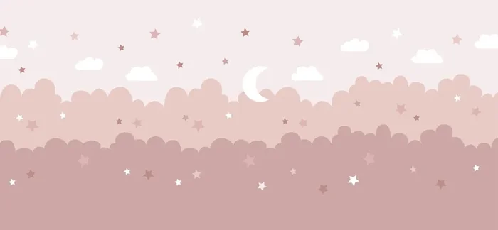 fotomural nubes y estrellas rosa de ESTAhome – 159275