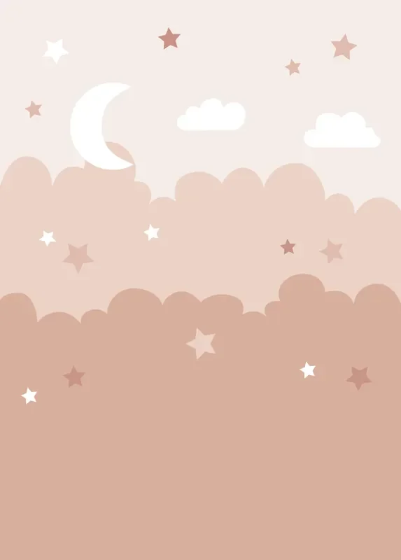 fotomural nubes y estrellas rosa terracota de ESTAhome – 159249