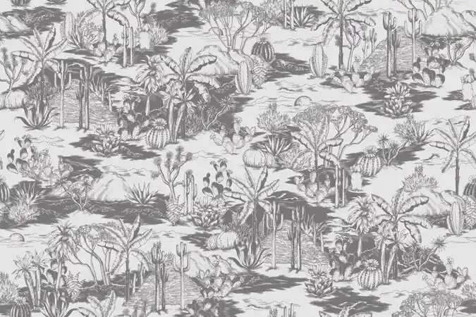 fotomural paisaje con palmeras gris de Sanders & Sanders – 640905