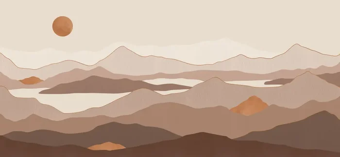 fotomural paisaje desértico marrón y rojo barro cocido de ESTAhome – 159474