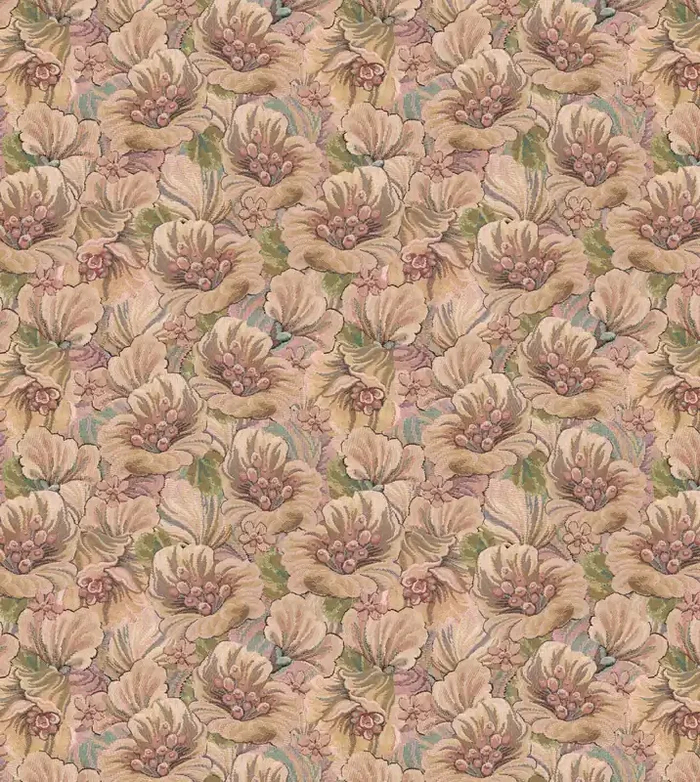 fotomural patrón floral bordado marrón, beige y rosa viejo de ESTAhome – 159530
