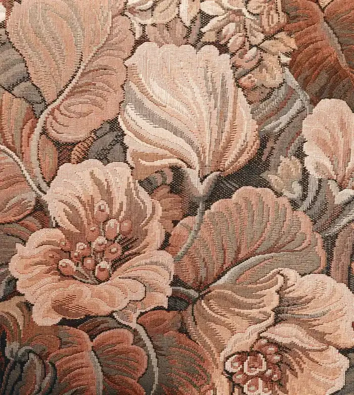 fotomural patrón floral bordado marrón terracota de ESTAhome – 159465