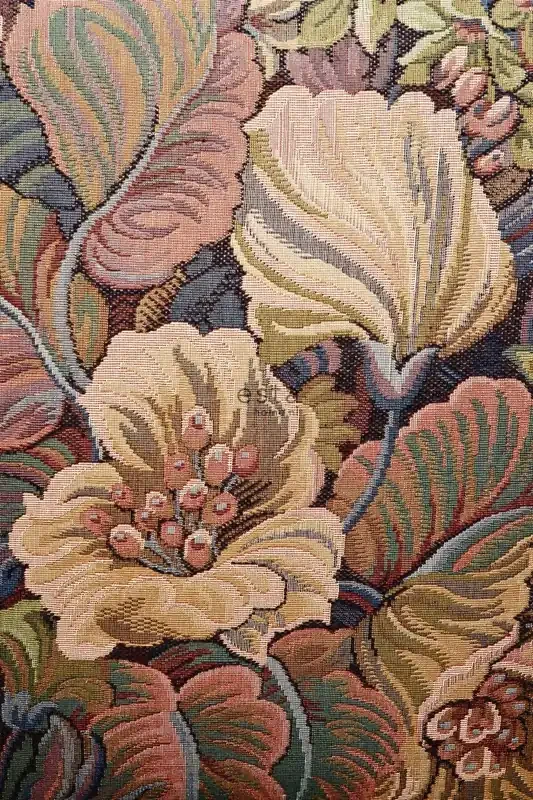 fotomural patrón floral bordado rosa terracota de ESTAhome – 158889