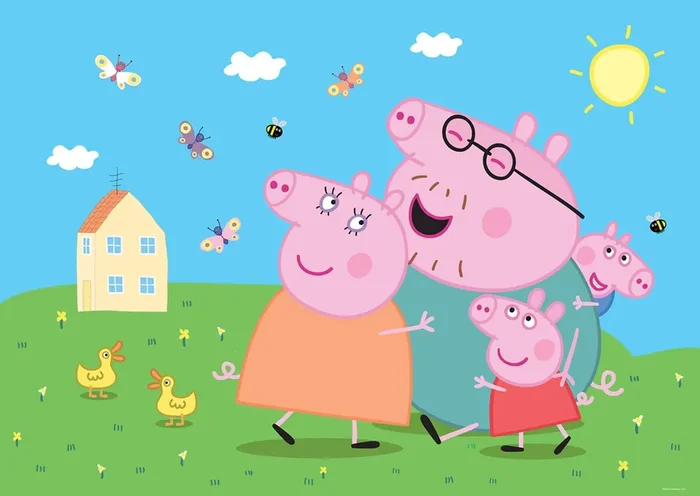 fotomural Peppa Pig verde, azul y rosa de Sanders & Sanders – 601278