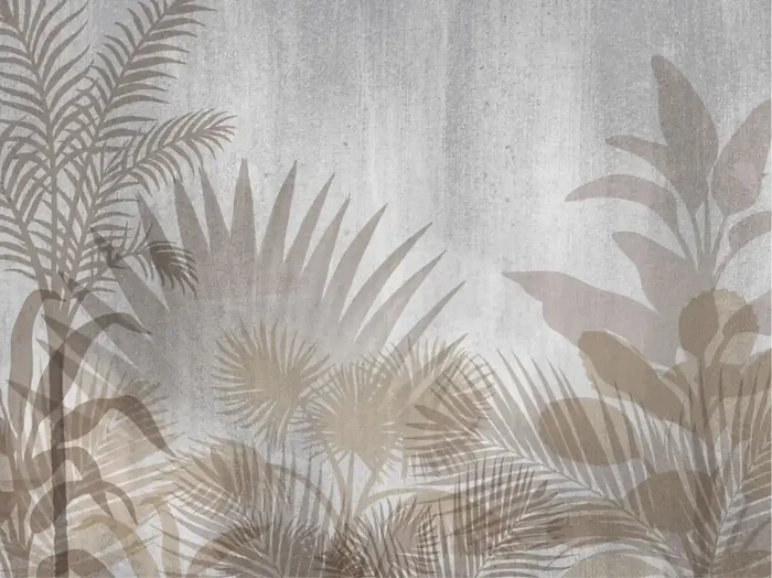 fotomural plantas tropicales beige y gris de Sanders & Sanders – 600524