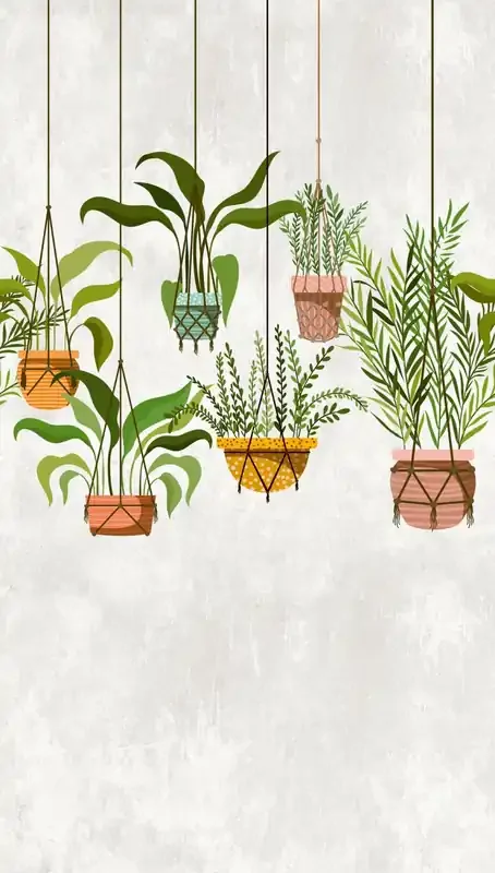 fotomural plantas verde, rosa y amarillo de One Wall one Role – AS-382661