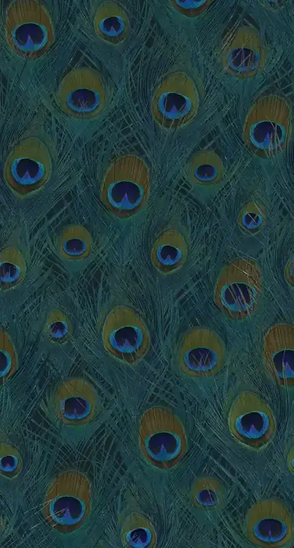 fotomural plumas de pavo real verde mar de Origin Wallcoverings – 357245