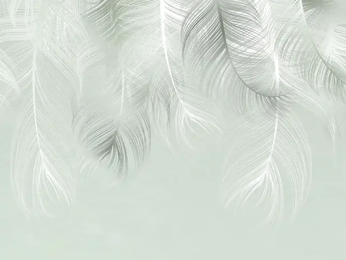 fotomural plumas verde claro de Sanders & Sanders – 600973