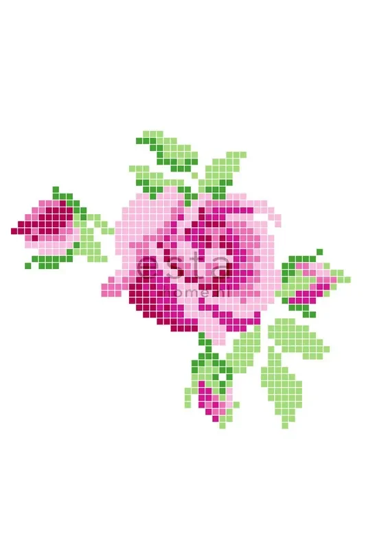 fotomural rosa de ganchillo rosa y verde de ESTAhome – 158108