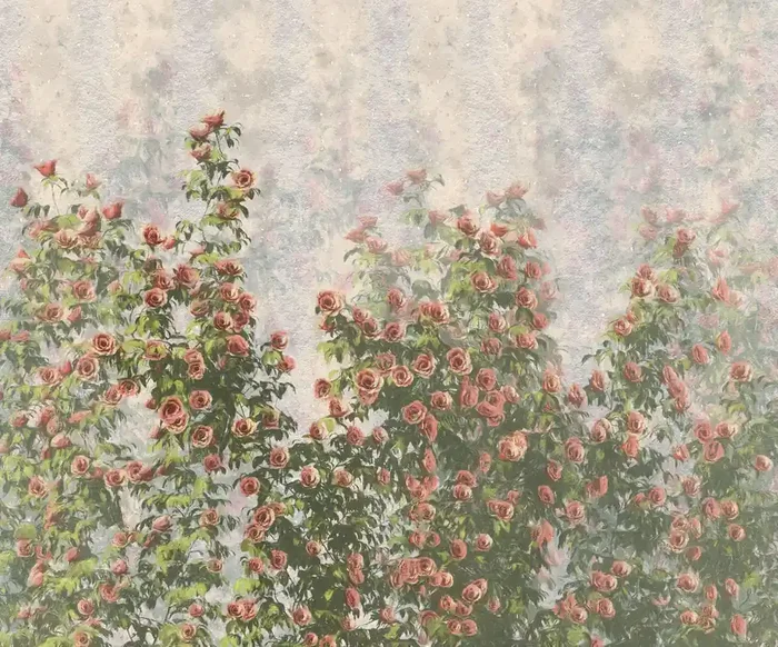 fotomural rosas verde y rosa de Komar – 611209