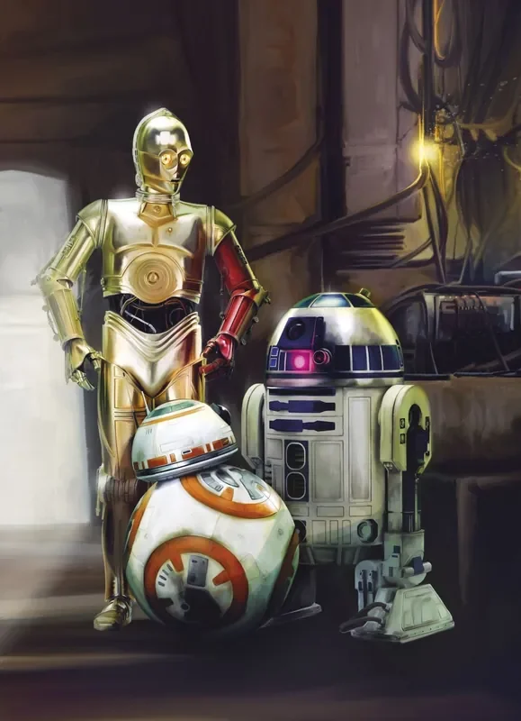 fotomural Star Wars Droids gris y marrón de Disney – 612287