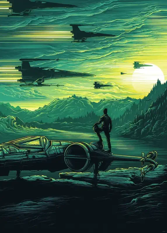 fotomural Star Wars X-wing verde de Disney – 612083