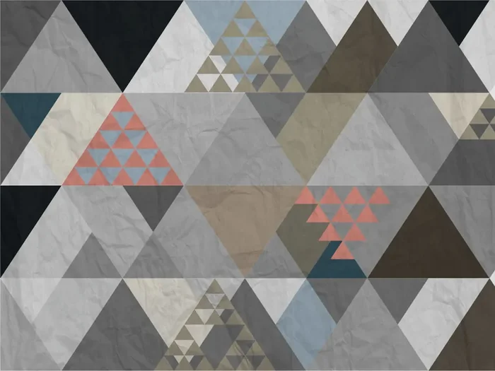 fotomural triángulos gráficos gris, beige y marrón de Sanders & Sanders – 600506