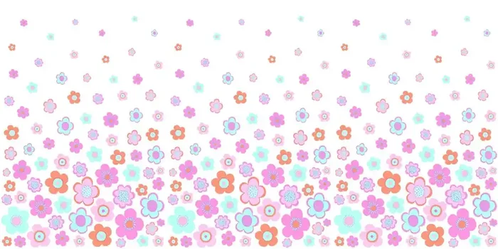 fotomural vintage flores turquesa, rosa y morado de ESTAhome – 159122