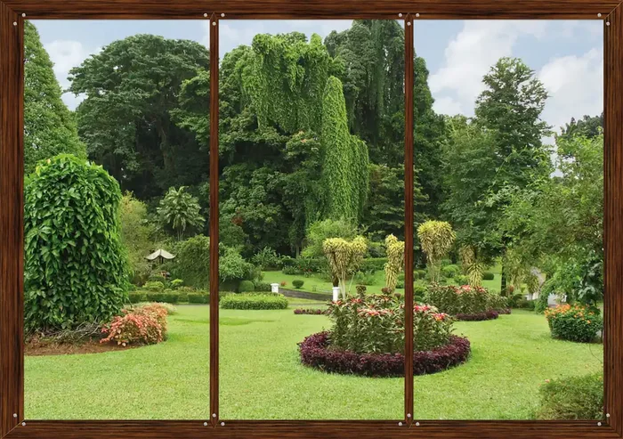 fotomural vista al jardín verde y marrón de Sanders & Sanders – 600392