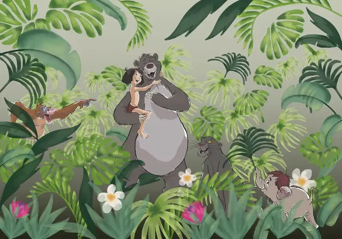 fotomural Welcome To the Jungle verde y gris de Disney – 610078