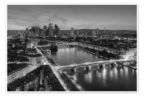 Frankfurt skyline black-and-white de Michael Valjak
