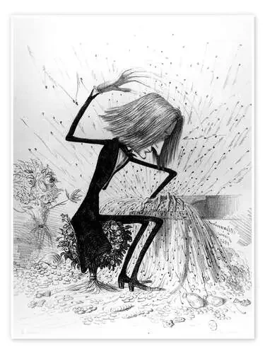 Franz Liszt al piano – caricatura de French School Bridgeman Images