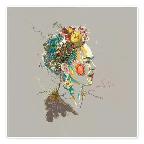 Frida Kahlo Floral Face III de Carlos Quitério