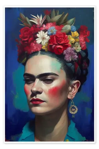 Frida Kahlo with Flowers de Olga Telnova