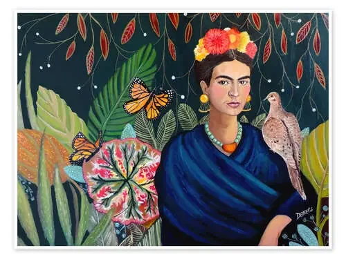 Frida Kahlo with pigeon de Sylvie Demers
